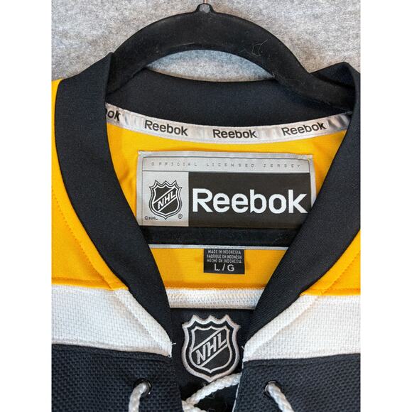 Boston Bruins NHL Hockey Reebok Jersey Dennis Seidenberg #44 Mens L Black Yellow - Picture 5 of 8